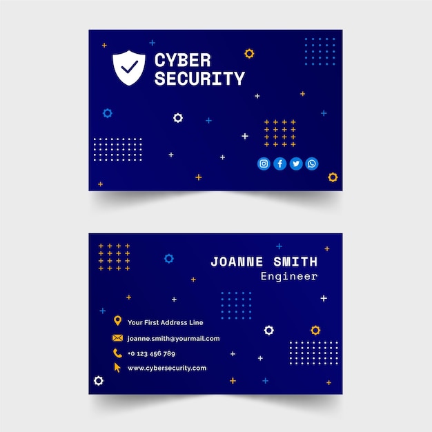 Modelo de cartão de visita de segurança cibernética