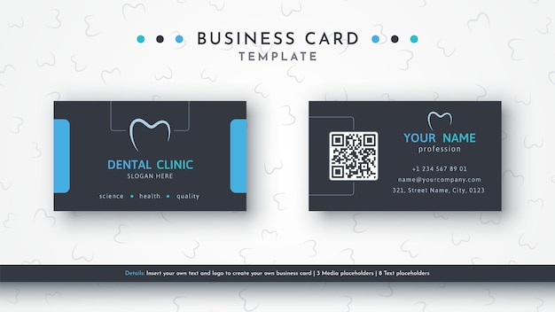 Modelo de cartão de visita dental Design profissional para a sua empresa Identificação visual da marca