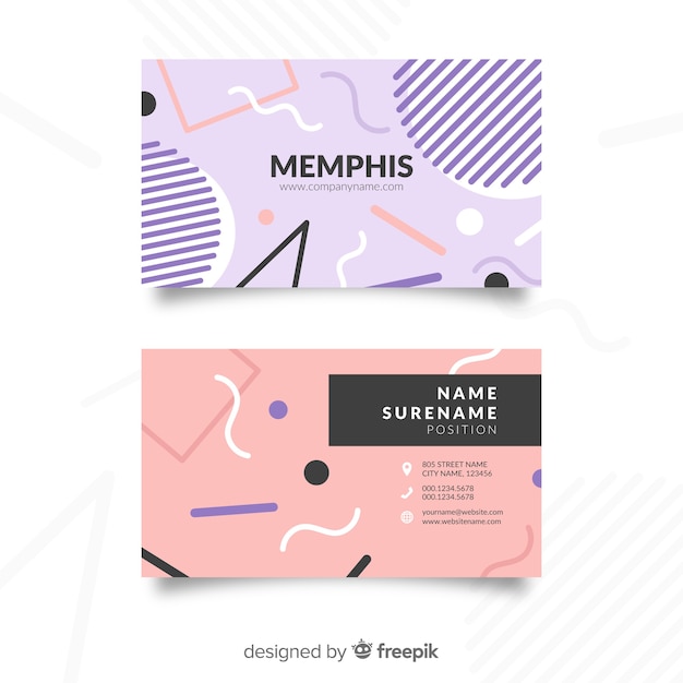 Modelo de cartão de visita do estilo de Memphis