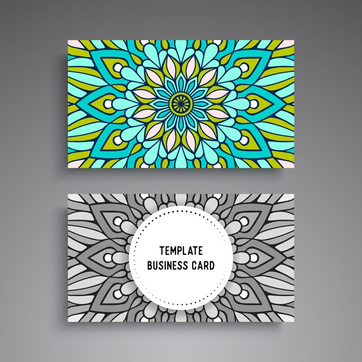 Vetor modelo de cartão-de-visita - mandala ornamental