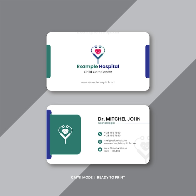 Modelo de cartão de visita para hospital ou clínica