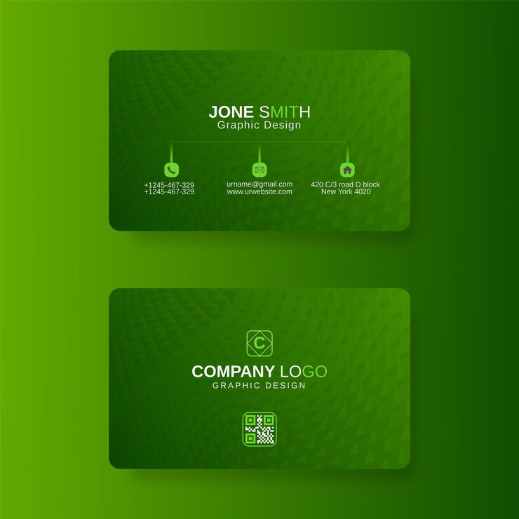 Vetor modelo de cartão de visita verde e branco