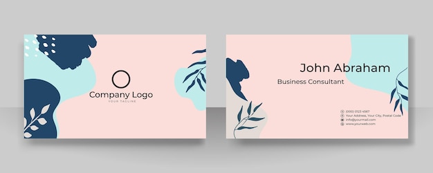 Vetor modelo de cartão floral com conceito corporativo moderno. cartão de visita elegante criativo e design de cartão de visita