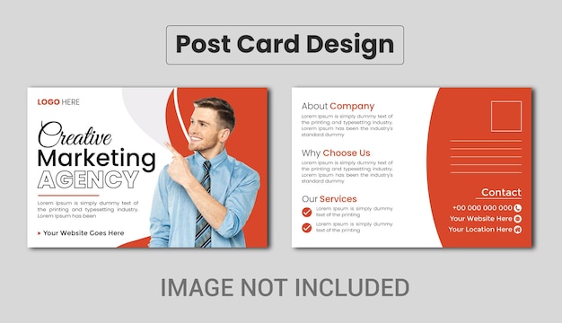 Modelo de cartão postal vetorial premium ou design de cartão-postal de agência de marketing de negócios corporativos