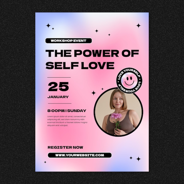 Modelo de cartaz de amor próprio