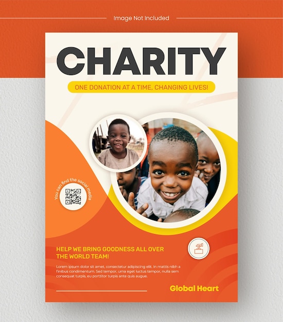 Modelo de cartaz de caridade humanitária