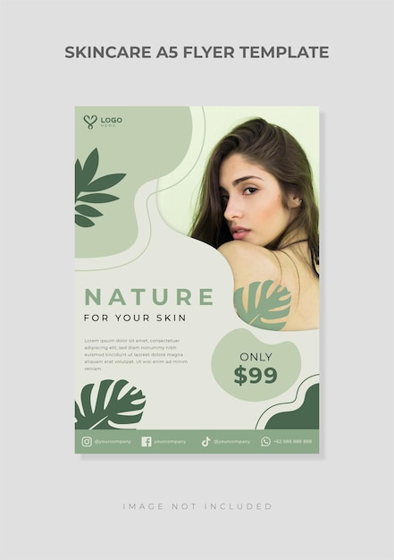 Vetor modelo de cartaz de estilo orgânico adequado para marca de cuidados com a pele
