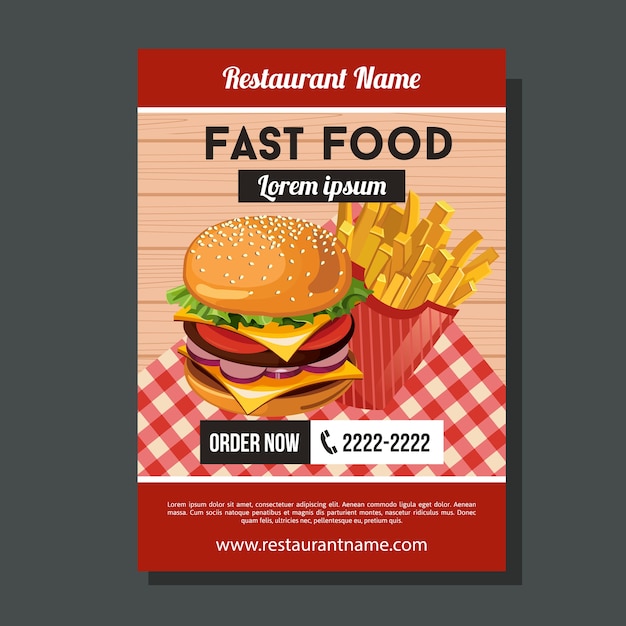 Vetor modelo de cartaz de fast food