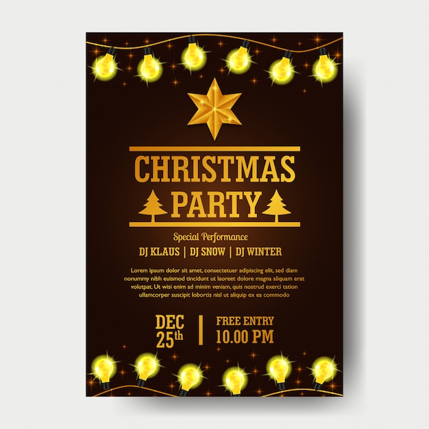 Modelo de cartaz de festa de natal