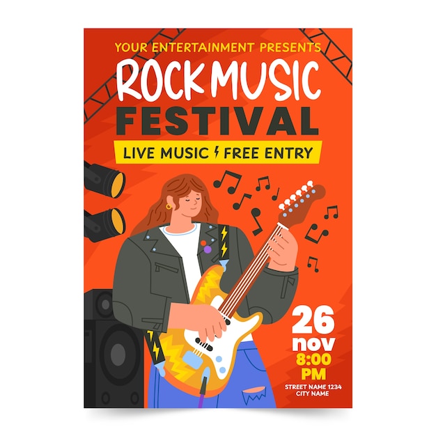 Modelo de cartaz de festival de música