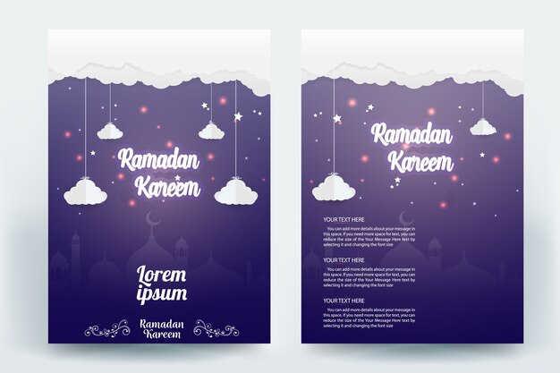 Modelo de cartaz de folheto bonito ramadan kareem flyer