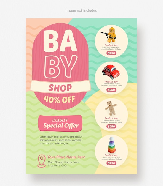Modelo de cartaz de loja de brinquedos para crianças