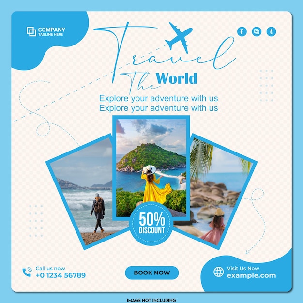 Modelo de cartaz de marketing de agência de viagens