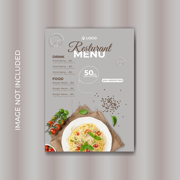 Modelo de cartaz de menu de restaurante de comida especial vetorial.