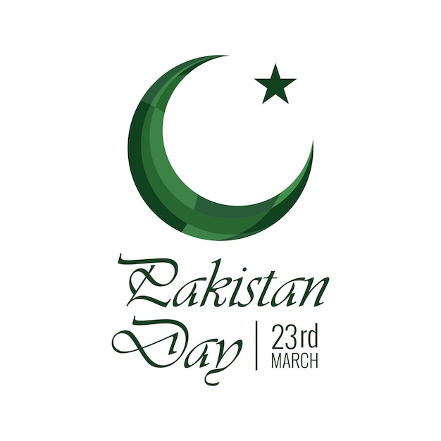 Vetor modelo de cartaz do dia do paquistão em fundo branco