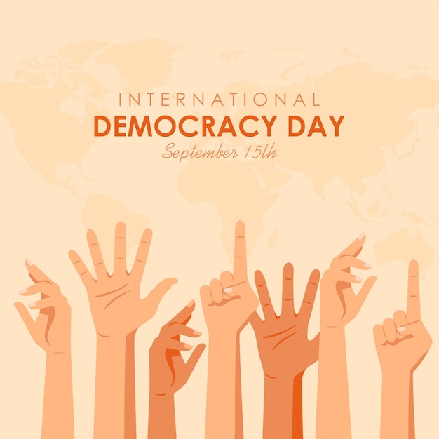 Modelo de cartaz do dia internacional da democracia vector design plano