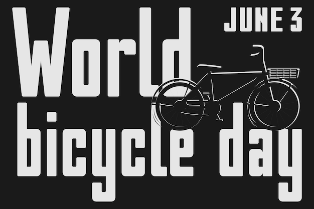 Vetor modelo de cartaz do dia mundial da bicicleta 3 de junho transporte ecológico de bicicleta