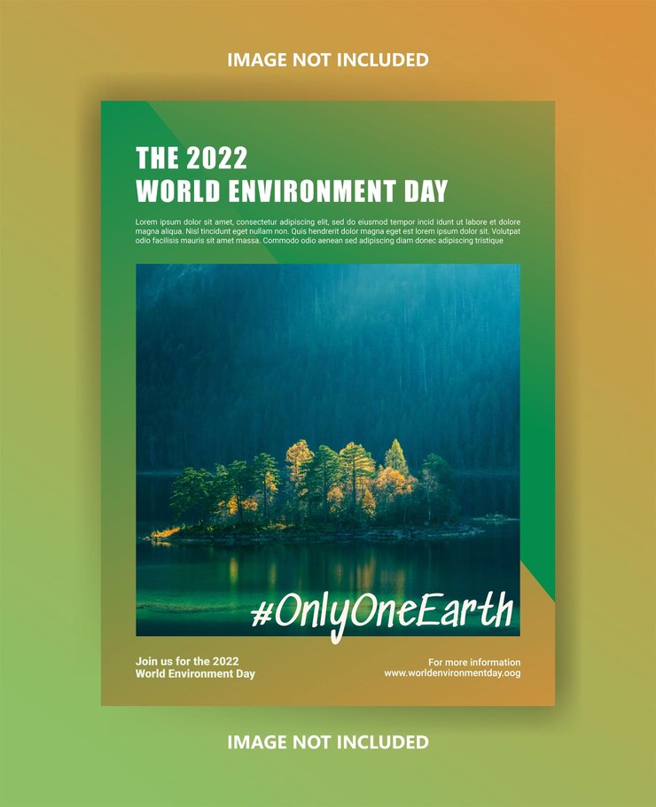 Vetor modelo de cartaz do dia mundial do meio ambiente cartaz para a campanha de comemoração do dia mundial do meio ambiente