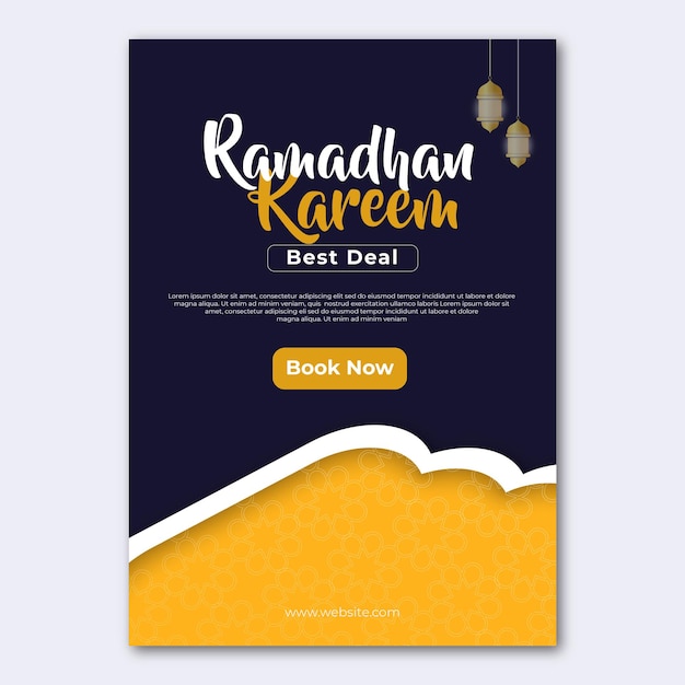 Vetor modelo de cartaz do ramadhan kareem