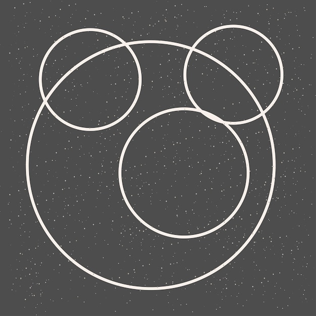 Vetor modelo de cartaz gráfico monocromático minimalista com ícone de forma circular redonda