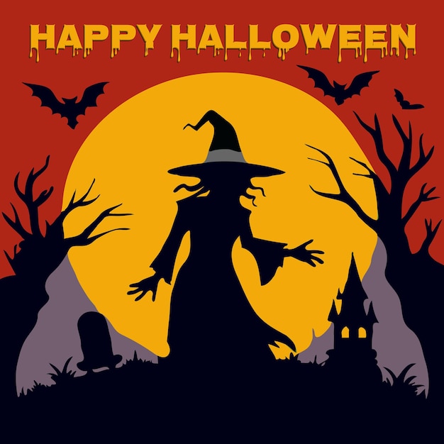 Modelo de cartaz promocional publicitário para o dia de Halloween