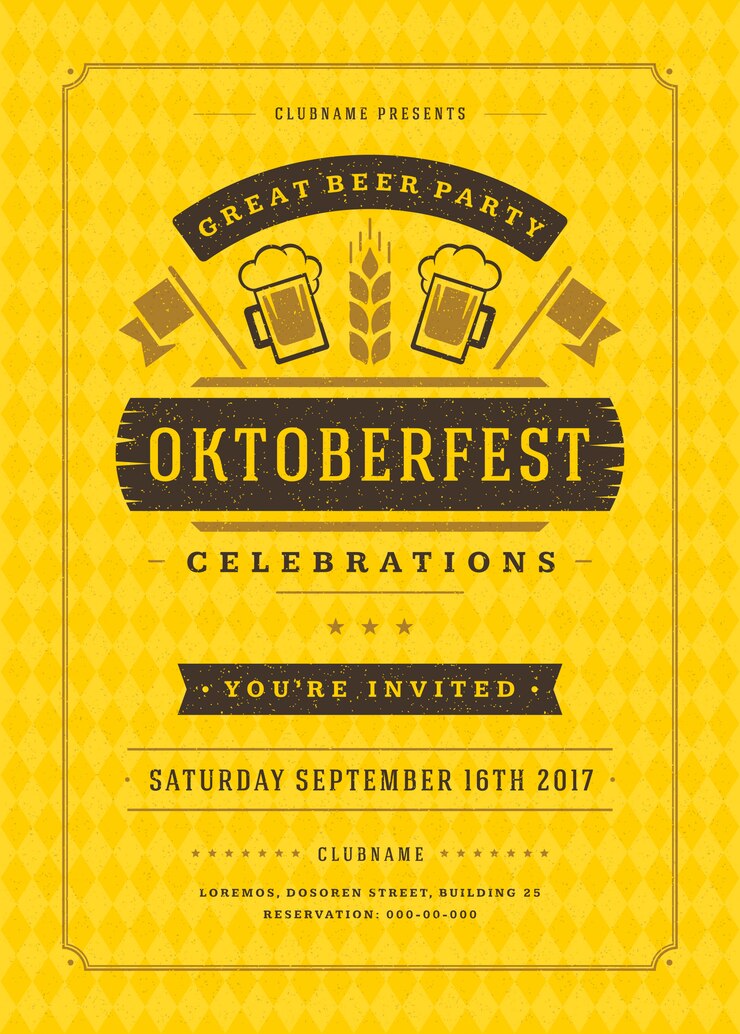 Vetor modelo de cartaz tipográfico oktoberfest