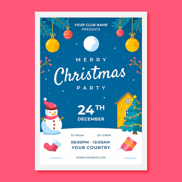 Modelo de cartaz vertical de celebração da temporada de Natal