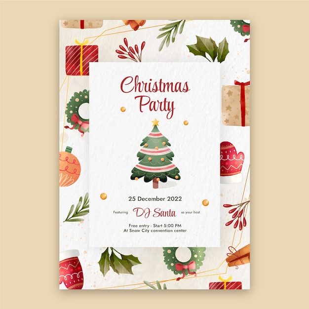 Modelo de cartaz vertical de celebração da temporada de Natal