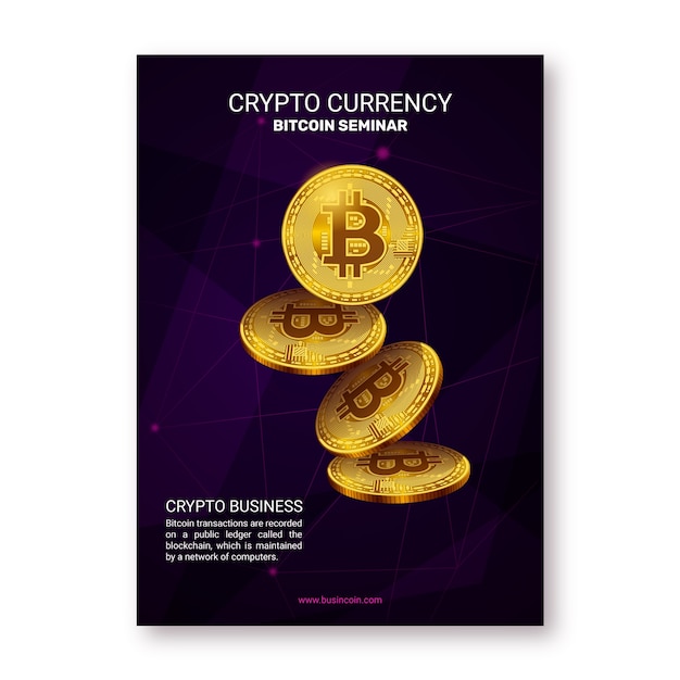 Modelo de cartaz vertical de criptografia em gradiente