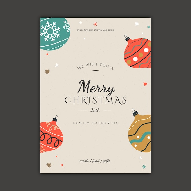 Modelo de cartaz vertical para celebração da temporada de natal