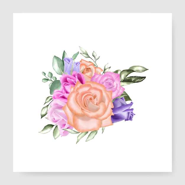 modelo de casamento aquarela buquê floral