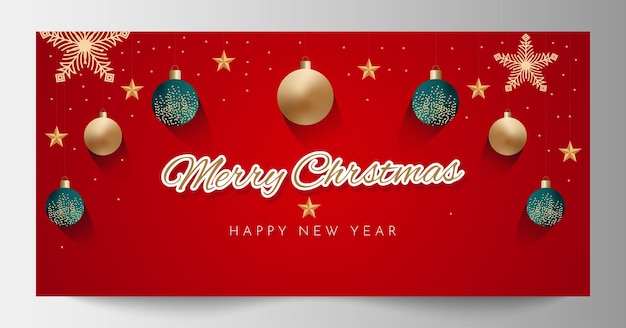 Modelo de Celebração de Feliz Natal e Feliz Ano Novo com Elementos Festivais Estilosos