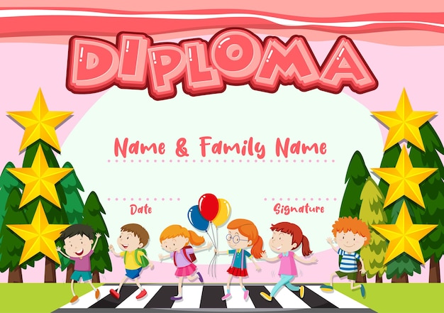 Modelo de certificado de diploma infantil