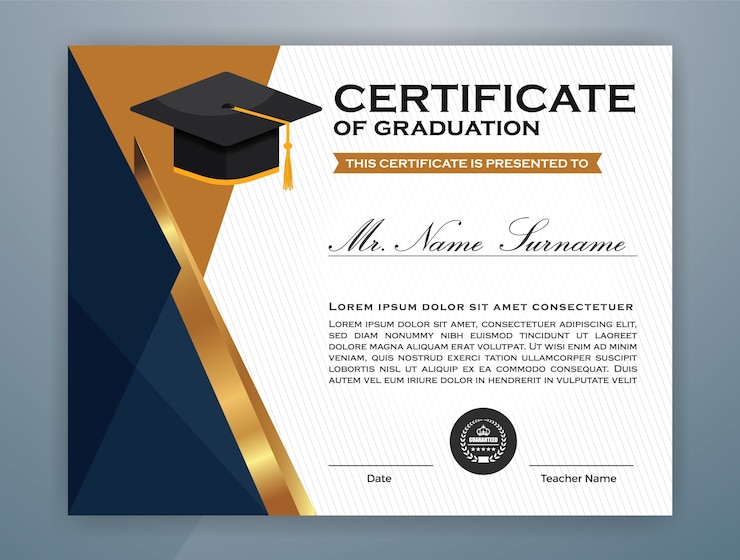 Vetor modelo de certificado profissional multiuso