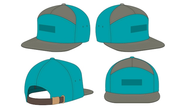 Modelo de chapéu boné alça ajustada ajustável vetorial