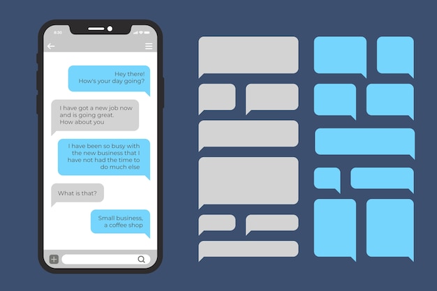 Modelo de chat de whatsapp de design plano