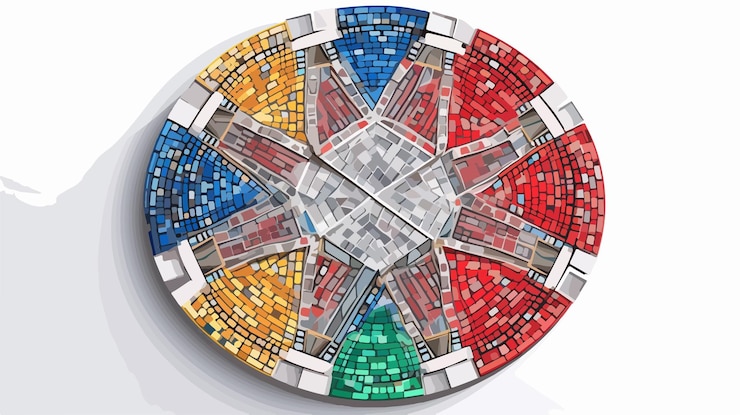 Vetor modelo de chip de cassino de malha de cpu com mosaico triangular