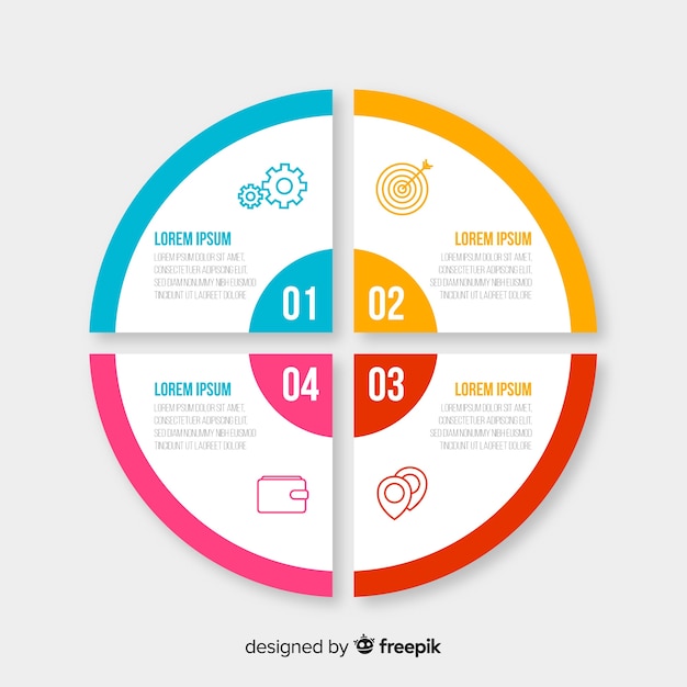 Vetor modelo de ciclo de marketing com etapas periódicas