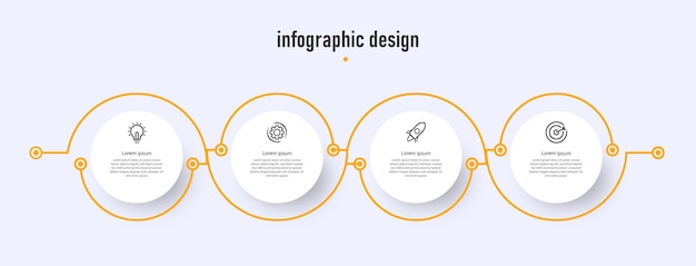 Modelo de círculo infográfico de tecnologia de linha do tempo