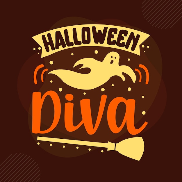 Vetor modelo de citação de diva de halloween tipografia design vetorial premium