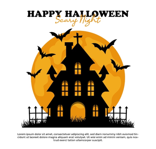 Modelo de coleção de vetores de casa de Halloween