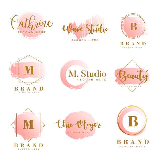 Modelo de coleções de logotipo feminino vetor premium