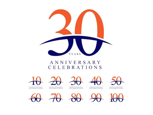 Modelo de coleções de logotipos de celebração de aniversário