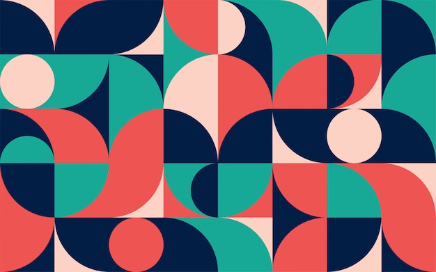 Vetor modelo de composição geométrica minimalista de cores com formas. escandinavo padrão abstrato para banner web, embalagens, branding.