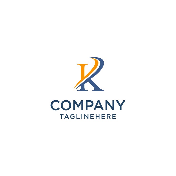 Vetor modelo de conceito de design de logotipo corporativo de swoosh de luxo letra k