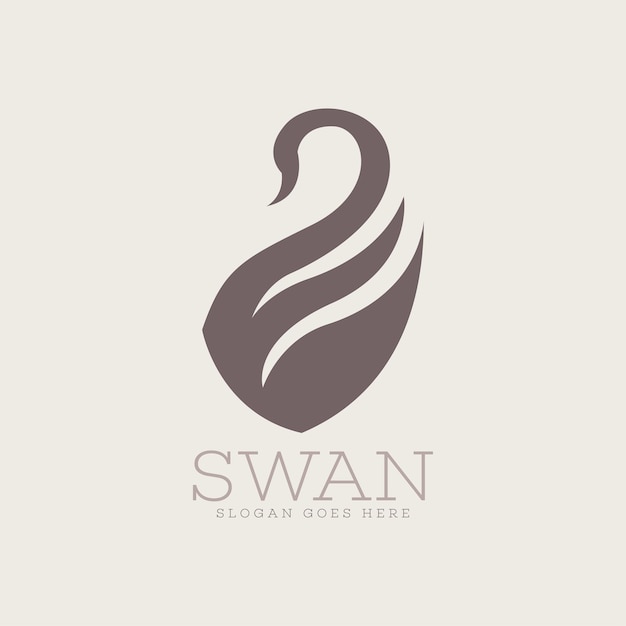 Modelo de conceito de design de logotipo de cisne vetor de modelo de logotipo de animal