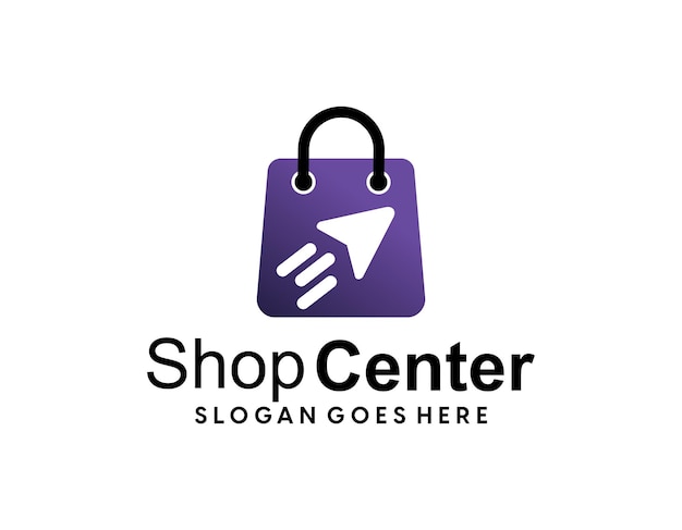 Modelo de conceito de design de logotipo de loja online vetor design de logotipo de comércio eletrônico para o seu negócio moderno
