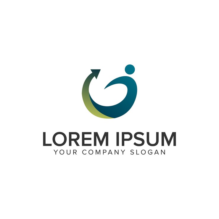Vetor modelo de conceito de design de logotipo de seta de pessoas