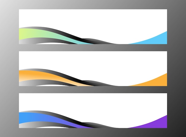 Modelo de Conjunto de Banner Onda Moderna