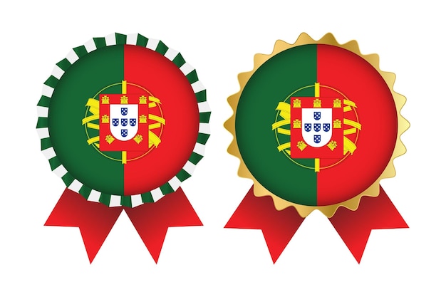 Modelo de conjunto de medalhas vetoriais de portugal